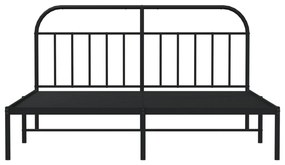 Estrutura de cama com cabeceira 160x200 cm metal preto