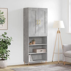 vidaXL Armário alto 69,5x34x180 cm derivados de madeira cinza cimento