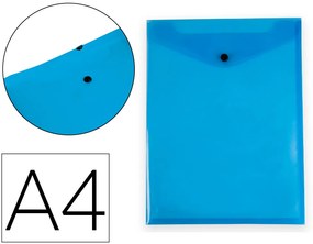 Pasta Dossier com Mola Polipropileno Din A4 Formato Vertical com Fole Azul Translúcido
