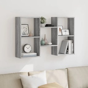 vidaXL Prateleira parede 96x18x60 cm derivados madeira cinzento sonoma