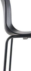 Conjunto de 2 bancos de bar Hoover em plástico e com estrutura preta 43 x 100 x 48 cm Preto