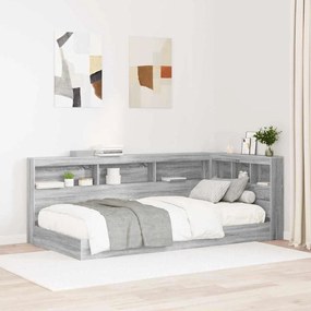 vidaXL Cabeceira de armazenamento com prateleira Sonoma cinzento 80 cm