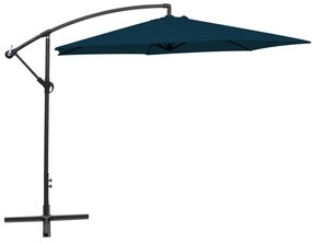 Guarda-sol de jardim cantilever 3 m azul