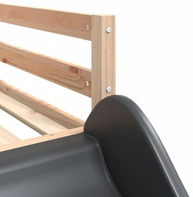 Beliche com escorrega e cortinas 90x190 cm branco e preto