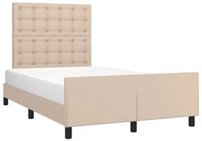 Estrutura cama cabeceira 120x200 cm couro artificial cappuccino