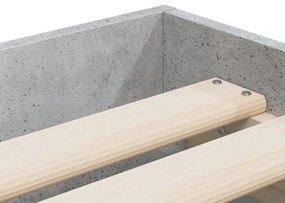 Estrutura de cama c/ gavetas derivados de madeira cinza-cimento