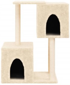 Árvore para gatos c/ postes arranhadores sisal 86 cm cor creme