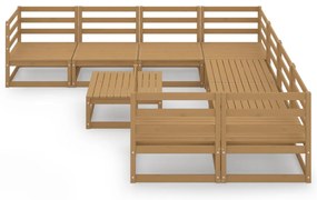 9 pcs conjunto lounge de jardim pinho sólido