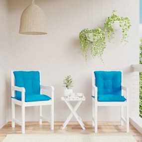 vidaXL Almofadões lombares p/ cadeiras de jardim 2pcs tecido azul