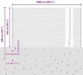 Postes de Cerca vidaXL 10 pcs Canal U Cinza 150 cm Aço