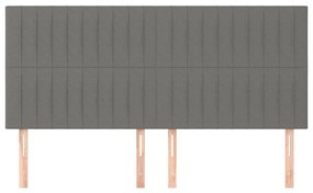 Cabeceira de cama 4 pcs tecido 80x5x78/88 cm cinzento-escuro