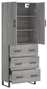 Armário alto 69,5x34x180 cm derivados de madeira sonoma cinza