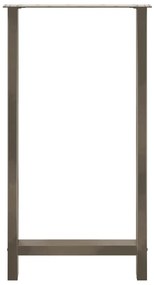 Pés de mesa de bar em aço natural, 2 peças, 60x (110-111) cm, aço