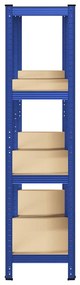 Prateleiras de armazenamento de 4 camadas 2 pcs aço azul