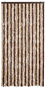 Cortina anti-insetos 100x200 cm chenille bege e castanho-claro