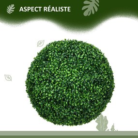 Conjunto de 2 bolas artificiais de buxo com 50 cm (VASOS NÃO INCLUIDOS), para decoração de interiores ou exteriores, na cor verde