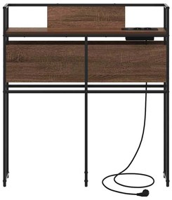 Cabeceira de armazenamento Carvalho castanho 80 cm