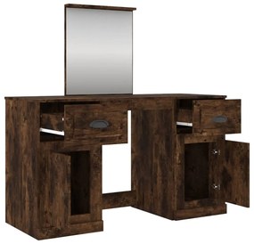 Toucador com espelho 130x50x132,5 cm cor carvalho fumado
