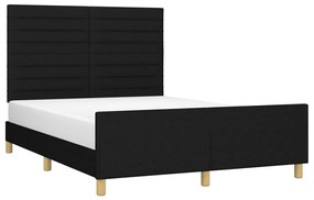 Estrutura de cama sem colchão 140x200 cm tecido preto