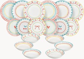 Conjunto de loiça em porcelana Madison Cherry Pop, 6 pessoas, conjunto de 18