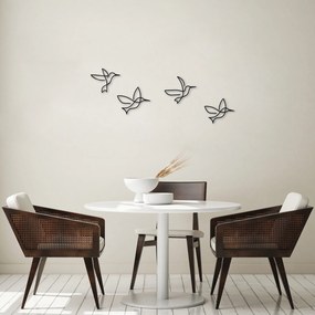 Acessório Decorativo de Parede Birds – Preto – 18x21 cm, 20x24 cm, 20x