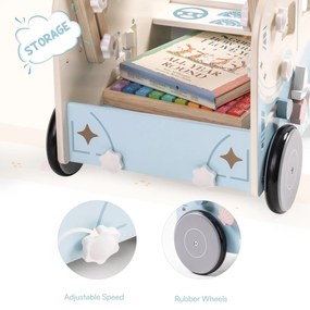 Andador de madeira para bebés - Vacaction Bus Com Centro Atividades Azul