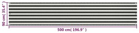 Tela varanda PEAD 90x500 cm antracite e branco