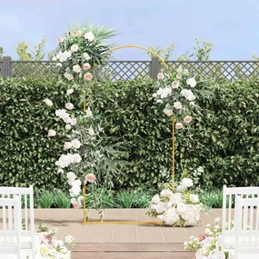 vidaXL Arco de Casamento Ouro 100 x 39 x 200 cm Aço