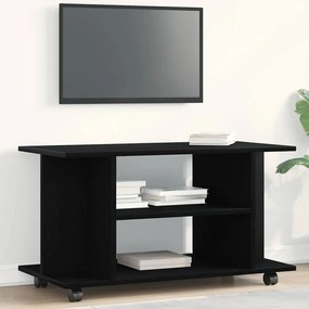 vidaXL Móvel TV com rodas 80x40x45cm deriv. madeira carvalho preto