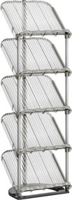 Sapateira com prateleiras inclinadas 24,5 x 28,4 x 102,5 cm cinzenta