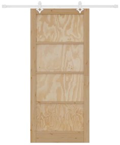 Porta Deslizante vidaXL com Conjunto de Hardware 93x211 cm em Madeira
