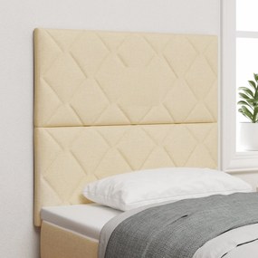 Cabeceira vidaXL Design de Blocagem de Diamante Creme 90 cm Tecido, Ca