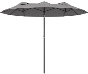 Chapéu de Sol Duplo 285x147x227cm Chapéu de Sol de Jardim com Inclinaç