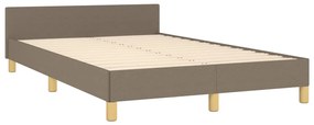 Estrutura cama c/ cabeceira 120x190 cm tecido cinza-acastanhado