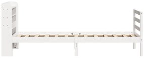 Estrutura de cama c/ cabeceira sem colchão 90x200 cm branco