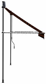 Toldo retrátil manual com LED 250 cm laranja e castanho