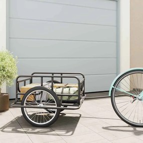 vidaXL Reboque para bicicleta 130x73x48,5 cm aço preto