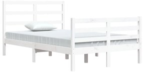 Estrutura de cama 120x200 cm pinho maciço branco