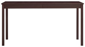 Mesa de jantar 140x70x73 cm madeira de pinho castanho-escuro
