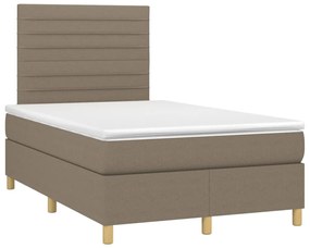 Cama box spring colchão/LED 120x200cm tecido cinza-acastanhado