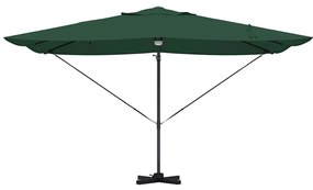 Guarda-sol Cantilever Roma da , com LEDs verdes e medidas de 352x251x2