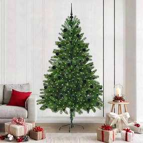 vidaXL Árvore de Natal com 300 LEDs com suporte Verde 210 cm PE
