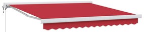 vidaXL Toldo Vermelho 300 x 250 cm Poliéster e Alumínio