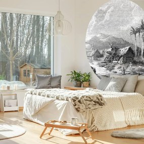 Papel de parede circular "Landscape of Guadeloupe" 190 cm