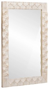 vidaXL Espelho de banheiro Liso Acabamento em Wash Branco