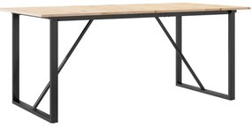 Mesa de jantar estrutura em O 180x90x75cm pinho e aço
