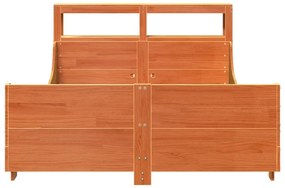 Cama sem colchão 140x200 cm madeira pinho maciça castanho-mel