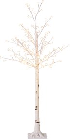 HOMCOM Árvore Cerejeira com 120 Luzes LED IP44 Banco Quente com Luz Ajustável em 3 Modos 21x21x150 cm Branco | Aosom Portugal