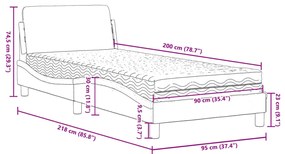 Cama com colchão 90x200 cm couro artificial castanho