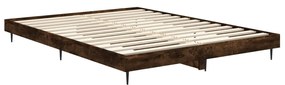 Estrutura cama 140x190 cm derivados de madeira carvalho fumado